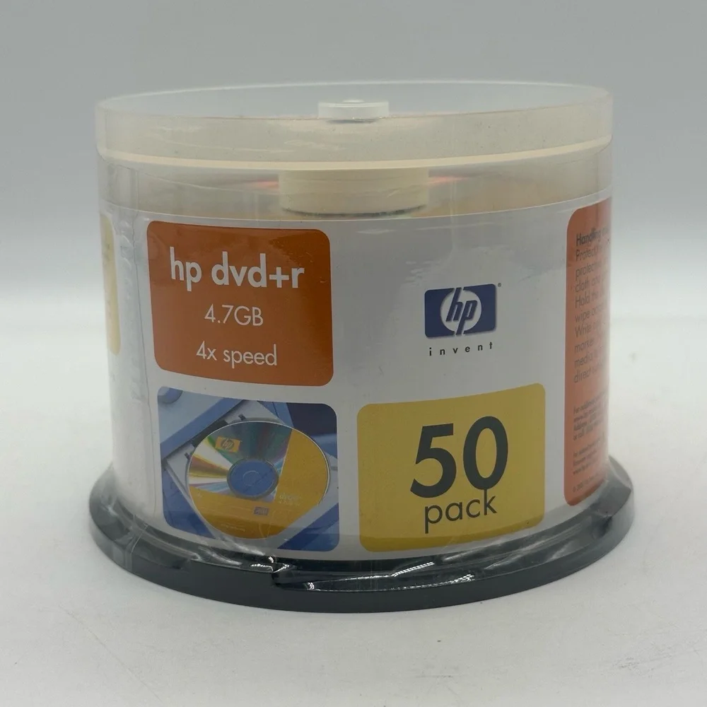 NISP HP DR00024 DVD+R 4.7GB 50 Pack Spindle Blank DVD Media 4x Speed Write-Once‎